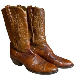 VINTAGE Tony Lama 8.5 Men's Pull On Riding Cowboy Boots 1084